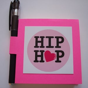 Hip Hop sticky note holder with mini gel pen