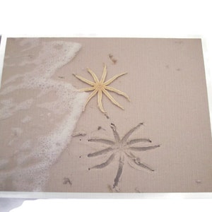 Starfish on the beach blank note cards linen paper set of six image 1