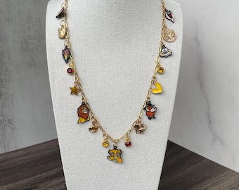 Crea tu propio collar con dijes de Disney, collar del Rey León, elige tus dijes, joyería personalizada, collar vintage, regalo para ella