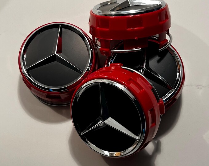 Set of 4 75MM Mercedes Benz AMG Red Wheel Center Caps: A2204000125 - Etsy
