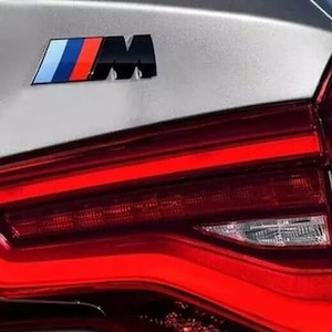 BMW M-Sport Trunk Badge – 7CM Black & Silver Rear Emblem Logo for Boot, OEM Style