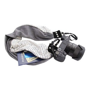 Pocket Scarf Camera Strap; Kyla|Sasha Knit ~ Beautiful, Comfortable and Useful ~ Handmade in the USA