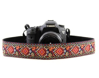 Bohemian Camera Strap: Harmony Jacquard, Velvet Padded