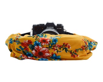 Spring Harvest Pocket Scarf Camera Strap; Cool and Comfortable; Soft Style; SLR or Mirrorless