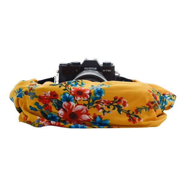 Spring Harvest Pocket Scarf Camera Strap; Cool and Comfortable; Soft Style; SLR or Mirrorless