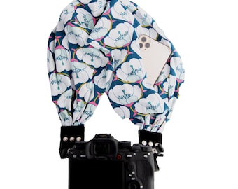 Floral Pocket Scarf Camera Strap, USA Made