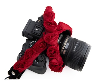 Roses Camera Strap; 3 Colors; Chic Comfortable and Stylish; Mirrorless or DSLR; 1" Wide