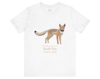 Swift Fox T-Shirt, Unisex Tee, Animal Lover Shirt, Nature Graphic Tee, Science Gift, Short Sleeve Top
