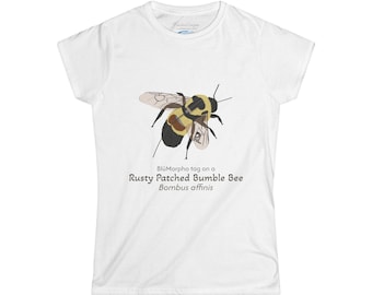 Rusty Patched Bumble Bee T-Shirt, Women&#39;s Tee, Animal Lover Shirt, Nature Graphic Tee, Science Gift, Short Sleeve Top
