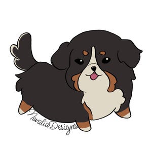 Berner Sennenhund Vinyl Aufkleber, Kawaii Aufkleber, Laptop Aufkleber, Autoaufkleber, Wasserflasche Aufkleber, Geschenk für Hundeliebhaber