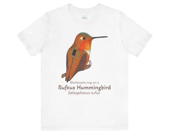 Rufous Hummingbird T-Shirt, Unisex Tee, Animal Lover Shirt, Nature Graphic Tee, Science Gift, Short Sleeve Top