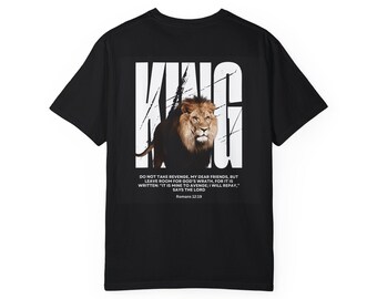 Christian King Lion Jesus T-shirt, Top Quality Tee, Religious Graphic Top, Men's Women's Apparel