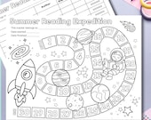 Space Reading Tracker & Log for Kids | Printable Summer Reading Chart | Outer Space Theme | Fun Book Tracker | Summer Reading Log