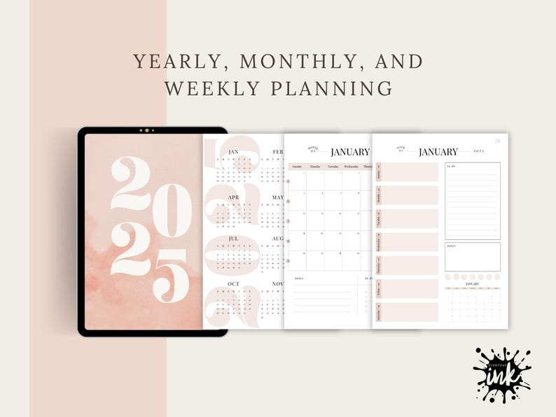 2025 Digital Planner With Hyperlinks - Syncs Across Devices ...