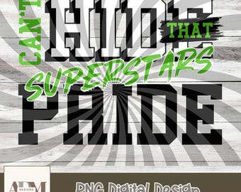 Superstars Pride PNG: Green & Black Mascot Design (Digital Download