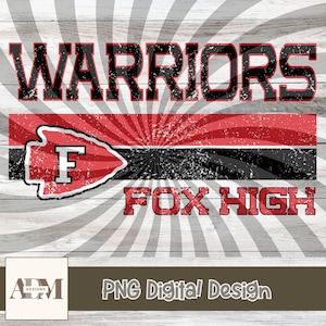 Warriors Mascot PNG: Grunge Stripe Design (Digital Download)