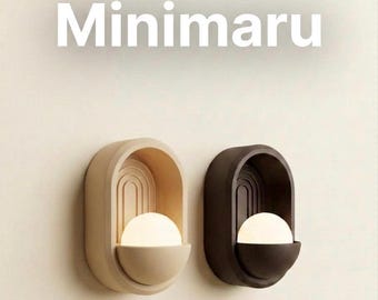 Applique murale arquée Minimaru - Lampe Japandi rechargeable, lampe d'ambiance sans fil