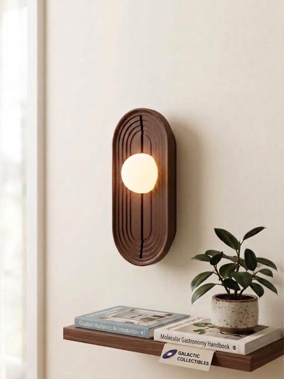 Kino Karesansui Wall Sconce - Rechargeable Magnetic Japandi Lamp, Cordless Ambient Lamp