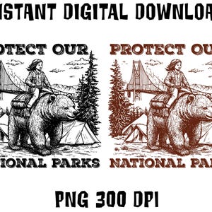 Protect Our National Parks PNG, Smokey Bear Resist PNG, Retro Vintage Conservation Sublimation, Environmental Activist Png, Nature Lover PNG