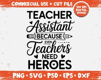 Assistente insegnante SVG PNG – Grafica di apprezzamento in classe, design regalo premuroso per gli educatori