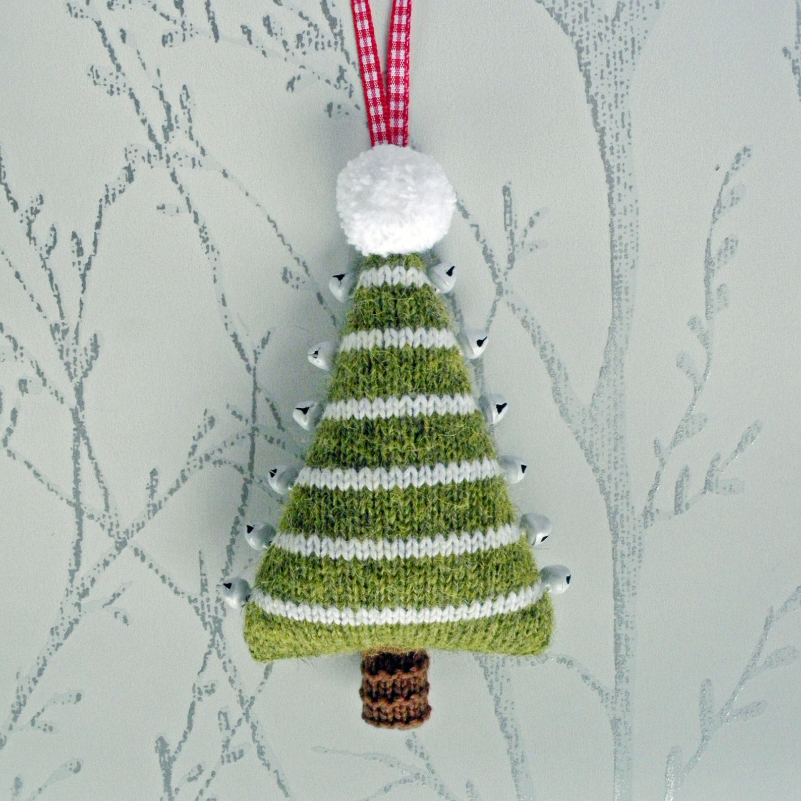 Jingle Bells Christmas Tree Knitting Pattern Hanging Etsy