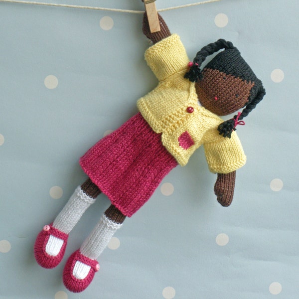 Kora - hand knitted doll, traditionally inspired and unique