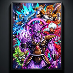 Poster ispirato alla Squadra Ginyu – Dragon Ball Z Squad Anime Wall Art (Download digitale)