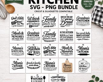 Kitchen SVG Bundle, Farmhouse Kitchen Quotes SVG, Mom Kitchen SVG, Nana Mimi Mama Kitchen Signs, Cricut Cut Files, Funny Kitchen Sayings