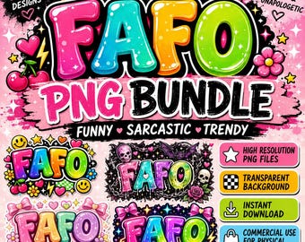 FAFO  Bundle, Funny Sarcastic , Coquette FAFO Design, Goth FAFO Clipart, Retro Sublimation, Trendy Sticker, Commercial Use Download