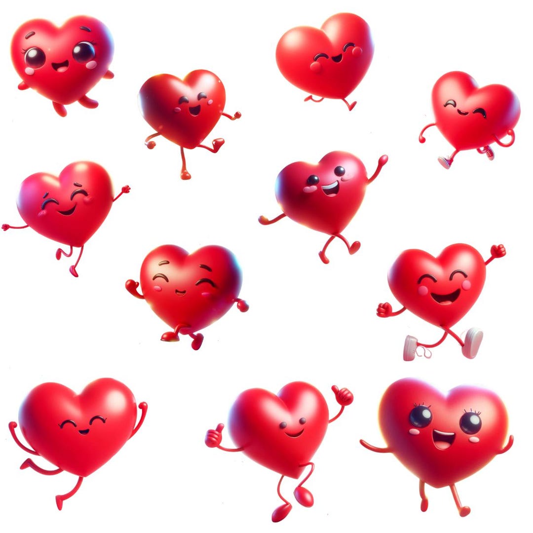 Heart Clip Art Bundle | Valentine Heart PNG | Love Clipart | Digital ...
