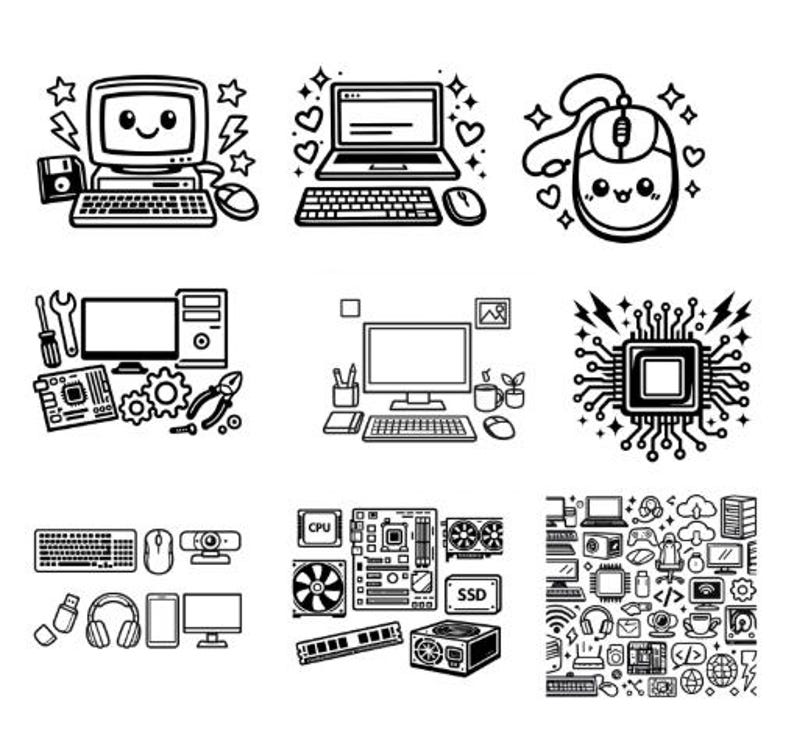 Computer Tech Bundle | IT Support | Programmer Cricut Files | Computer Repair Clipart | Coding Graphics | Geek PNG Bundle image 8