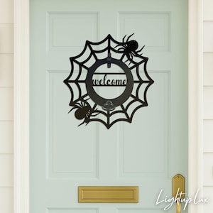 Metal Spiderweb Door Knocker | House Entryway Accent | Unique Door Hardware | Halloween Decor | Spider Lover Gift | Front Door Decor