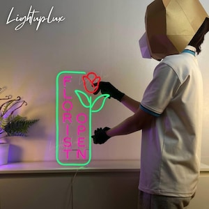 Florist Open Led Light | Florist Shop Neon Sign | Custom Flower Shop Led Sign | Flower Shop Decor | Flower Shop Led Light | Flower Shop Art