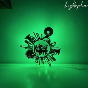 Personalized Jazz Band Metal Wall Art Led Light | Custom Music Band Name Sign Wall Decor| Jazz Decor | Jazz Band Sign | Jazz Band Decor
