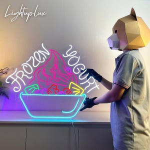 Frozen Yogurt Neon Light | Fruit Yogurt Led Sign | Custom Neon Sign | Ice Cream & Coffee Shop Decor | Yogurt Store Wall Art Led Light