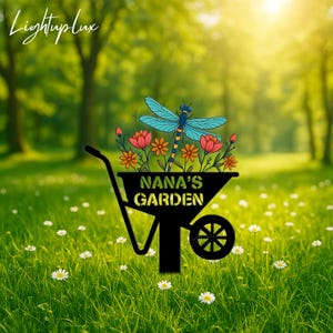 Personalized Dragonfly Garden Sign | Metal Dragonfly Garden Stake | Custom Gardening Sign | Outdoor Yard Decor | Dragonfly Lover Gift