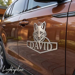 Fox Car Emblem, Personalized Fox Metal Auto Badge for Outside Truck Decor