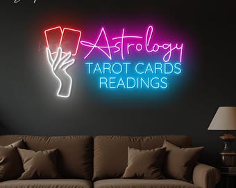 Tarot Legung Leuchtreklame | Benutzerdefinierte Tarot-Karte LED-Licht | Psychic Reader Zeichen | Psychische Tarot-Raum-Wand-Dekor | Wahrsagerin Shop Wandkunst