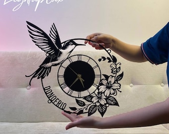 Custom Hummingbird Metal Wall Clock | Unique Wall Clock For Home Decor | Personalized Bird Clocks For Wall Decor | Bird Lover Gifts