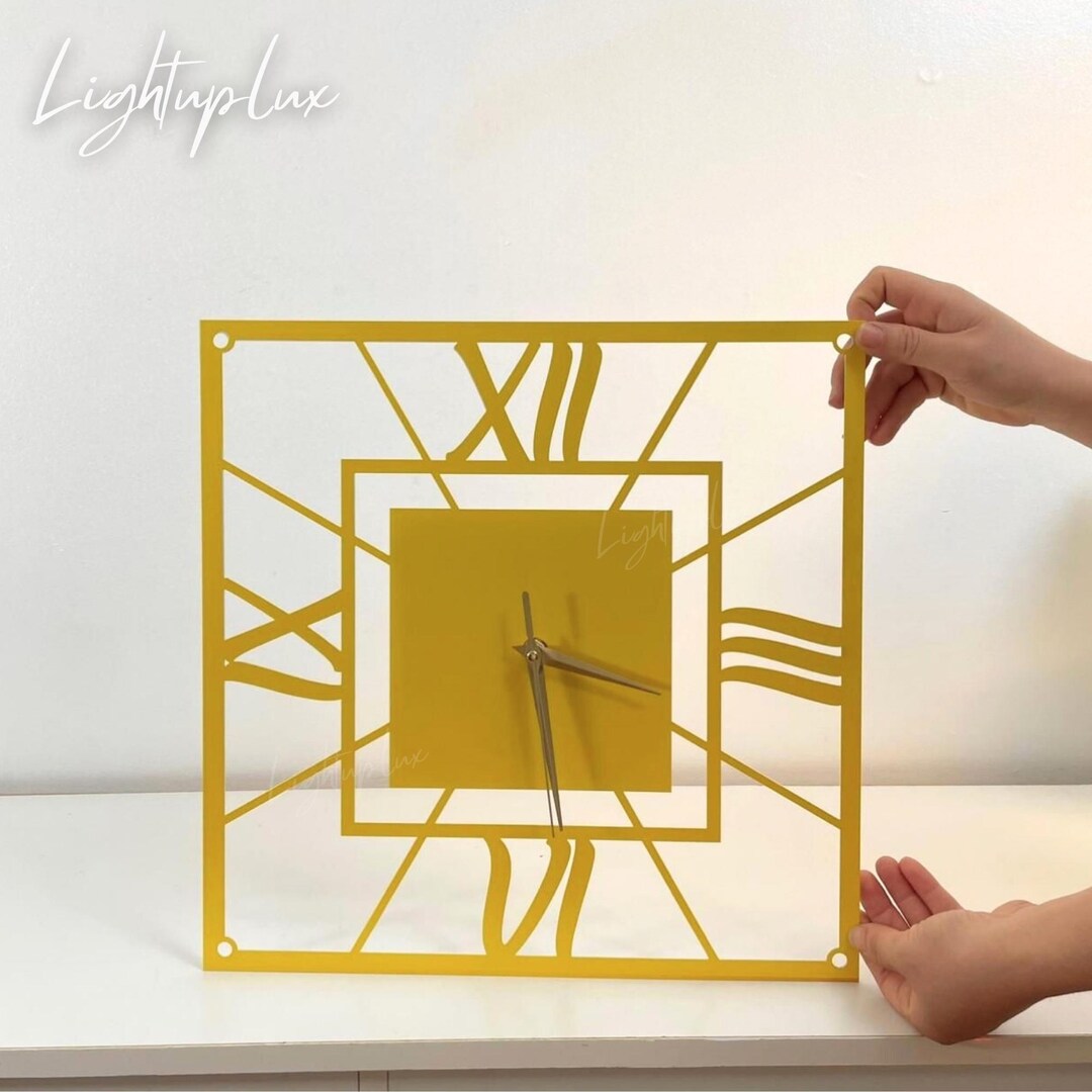 Square Metal Wall Clock | Roman Numerals Wall Clock | Unique Clocks for ...