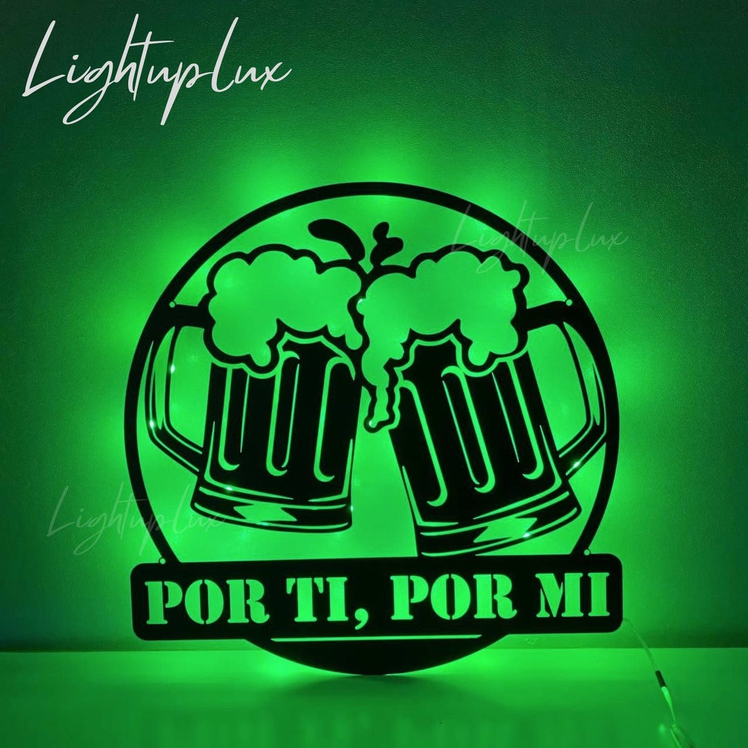 Custom Beer Bar Metal Wall Art Led Light | Personalized Beer Mug Cheers ...