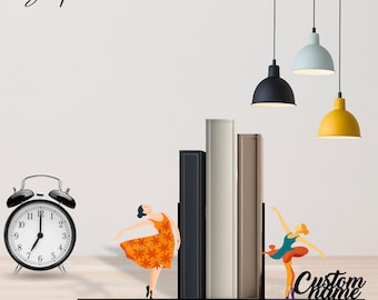 Personalized Ballet Dancer Book Ends | Dancing Lover Book Holder | Reading Corner Decor | Custom Bookend for Bookish | Gift for Ballerina