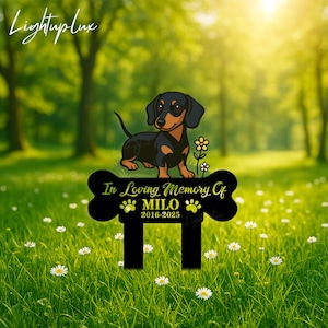 Custom Dachshund Dog Memorial Plaque With Stake | Personalized Dachshund Dog Garden Marker | Pet Loss Gift | Metal Pet Remembrance Sign