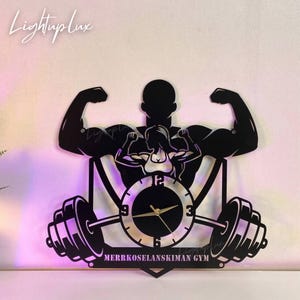 Fitness Gym Wall Clock | Personalized Metal Round Wall Clock for Fitness Gym Club | Unique Wall Art for Gym Lovers | Workout Room Decor