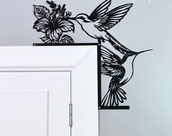 Hummingbirds Door Corner Metal Wall Art | Hummingbird Doorframe Corner Wall Decor| Hummingbird Door Topper | Hummingbird Door Hanging