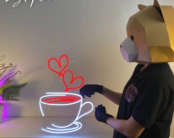 Coffee Neon Sign | Coffee Cup Led Light | Custom Neon Sign | Coffee Shop Decor | Coffee Shop Art | Coffee Lover Gifts | Cafe Shop Sign