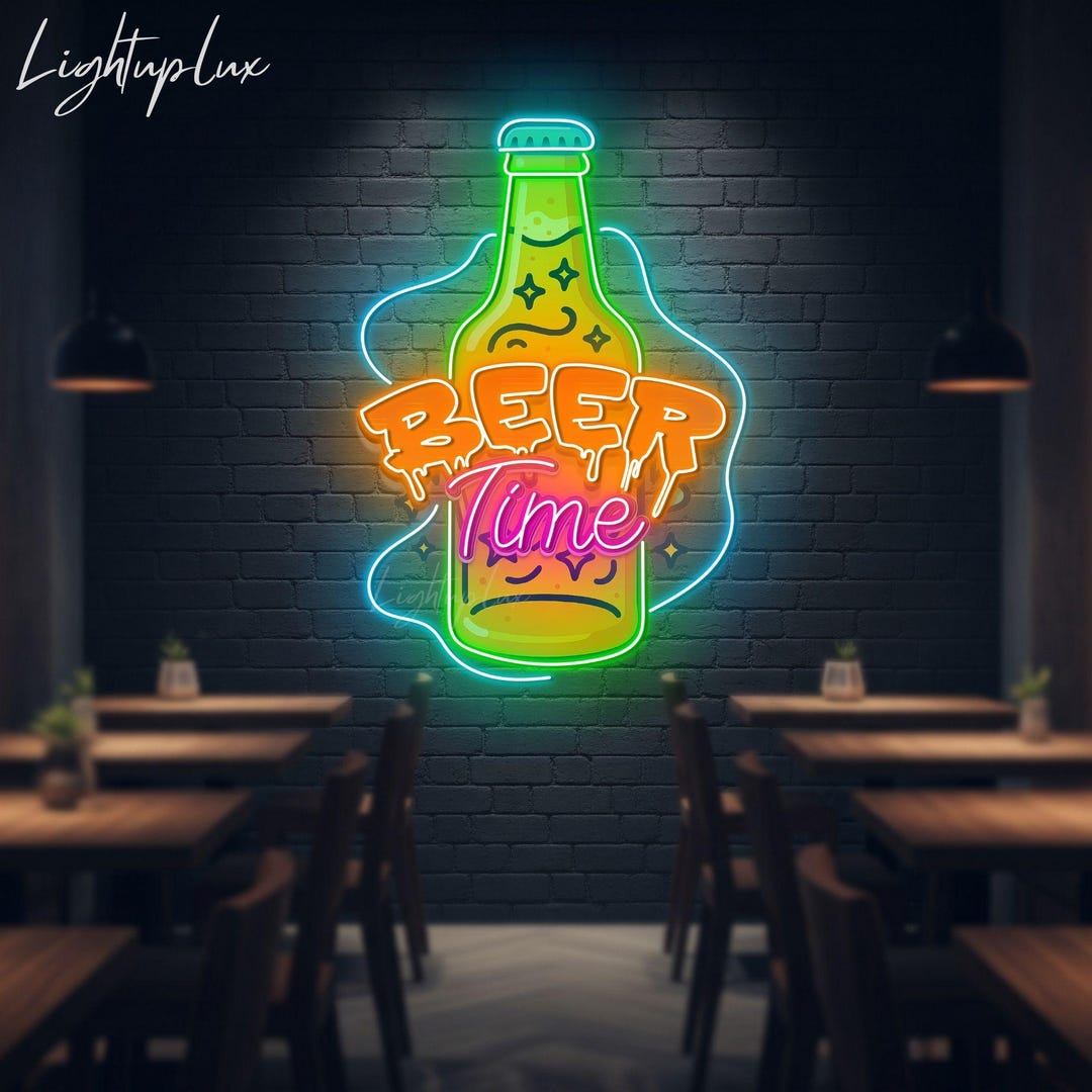 Beer Neon Sign | Beer Cave Light up Sign | Custom Led Light | Bar Club ...