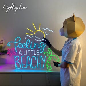 Beach Led Sign | Summer Neon Sign | Custom Summer Beach Led Light | Summer Beach Party Decor | Palm Tree Wall Led Light | Bar Pub Wall Art