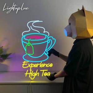Tea Cup Neon Light | High Tea Led Sign | Led Light For Tea Shop Wall Decor | Coffee And Tea Wall Art | Tea Home Bar Light | Tea Lover Gift