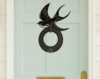 ツバメ鳥のドアノッカー：ユニークな玄関ドア金具 - Etsy 日本
